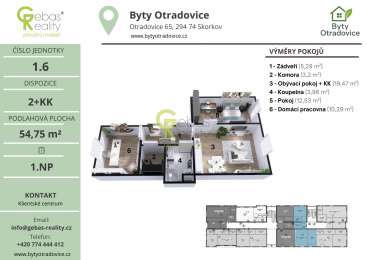Nový byt 3+kk v projektu Byty Otradovice u Brandýsa nad L. vč. sklepa a parkovacího stání v ceně