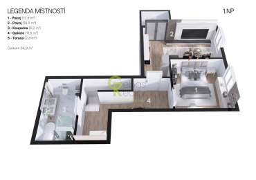 prostorný mezonetový byt 3+kk se dvěma balkony, garáží a sklepem –  ulice Ve Vilách, Praha 4