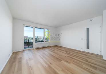 Pronájem bytu 2+kk s balkonem, garážovým stáním a sklepem – novostavba Sija Kamýk, Praha 12