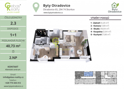 Prodej bytu, 1+1, 40 m²